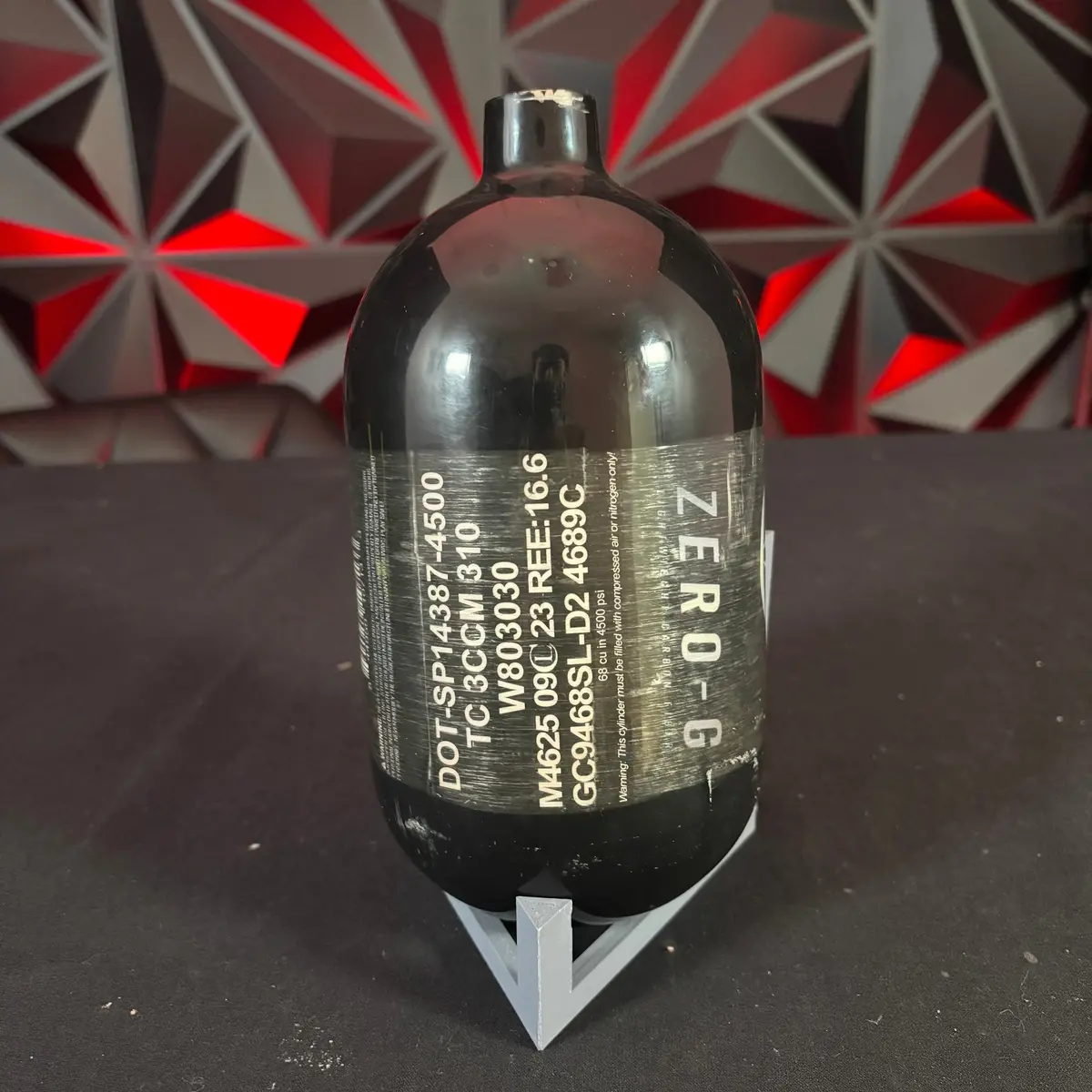 Used Valken Zero-G V2 68/4500 Carbon Fiber Paintball Tank - Black 1
