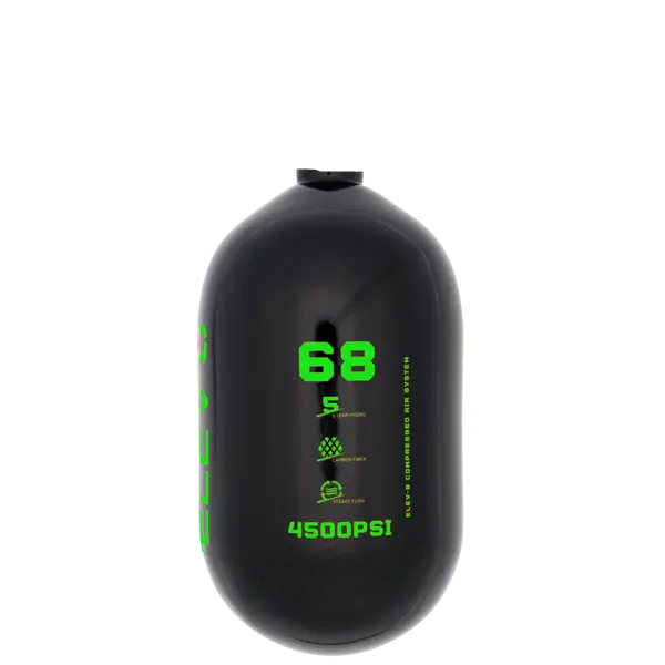 Elev-8 68Ci/4500Psi Air Tank Bottle Only - Gloss Black/Green Elev-8 Logo 1