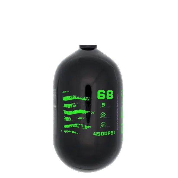 Elev-8 68Ci/4500Psi Air Tank Bottle Only - Gloss Black/Green Flag 1