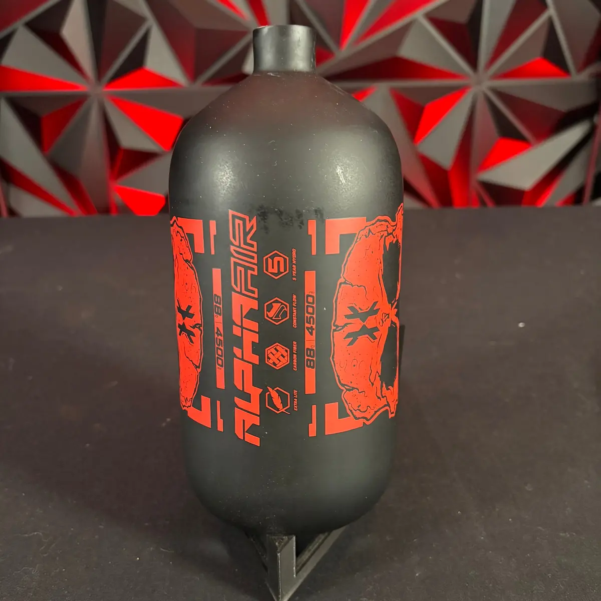 Used Hk Army Alpha Air 88/4500 Paintball Tank - Black/ Red *Bottle Only* 1
