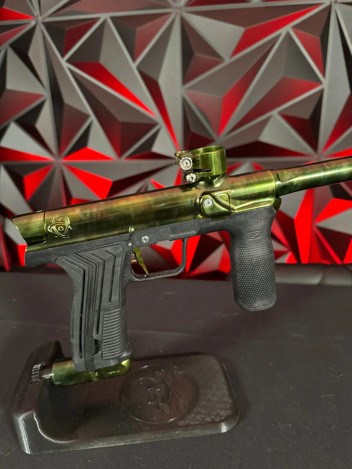 Used Planet Eclipse Etha 3M Paintball Marker - Polished Inception Design Green Acid Wash W/ Pwr Bored Matching Barrel, Aftermarket Quick Release Bolt Cap, Aftermarket Asa, Aftermarket Trigger 1
