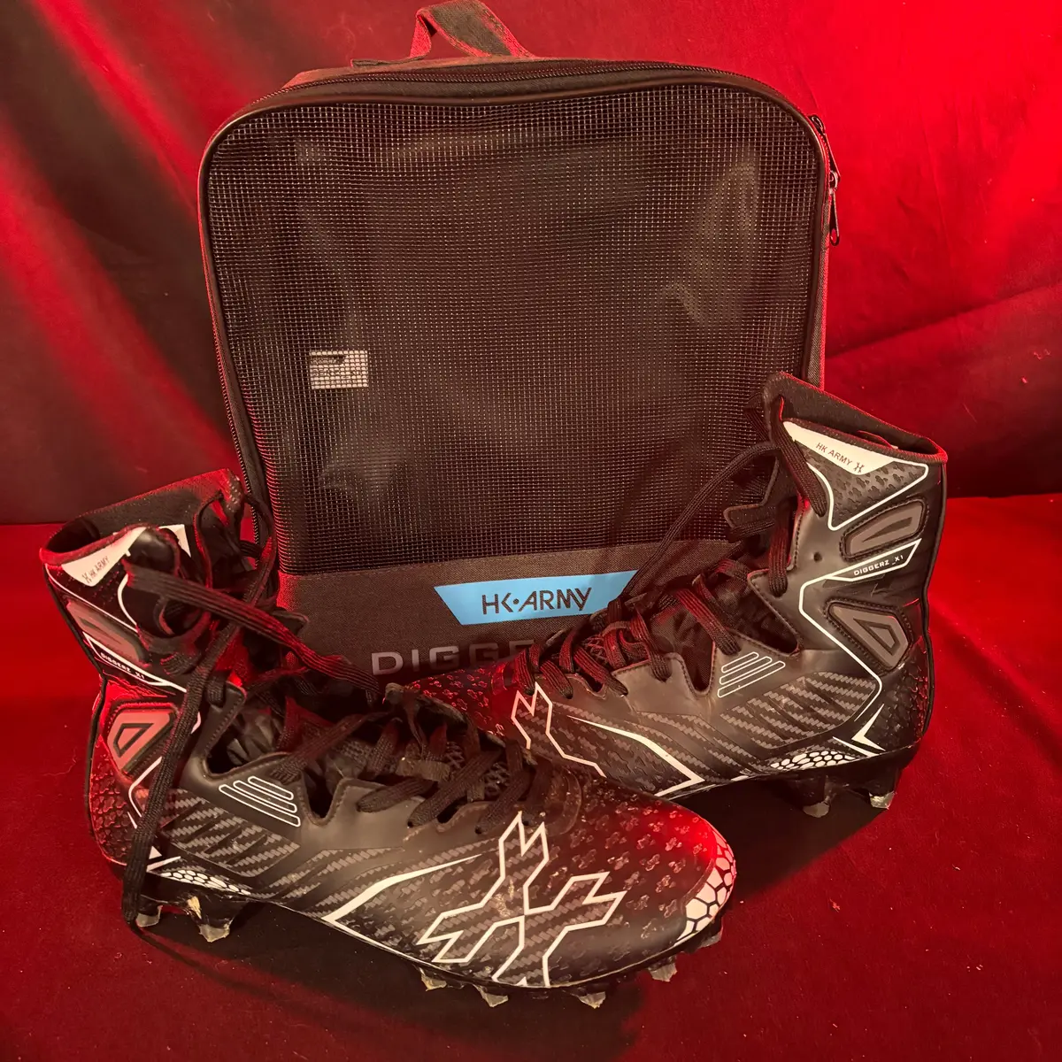 Used Hk Army Diggerz Paintball Cleats - Black/Grey - Size 9 1