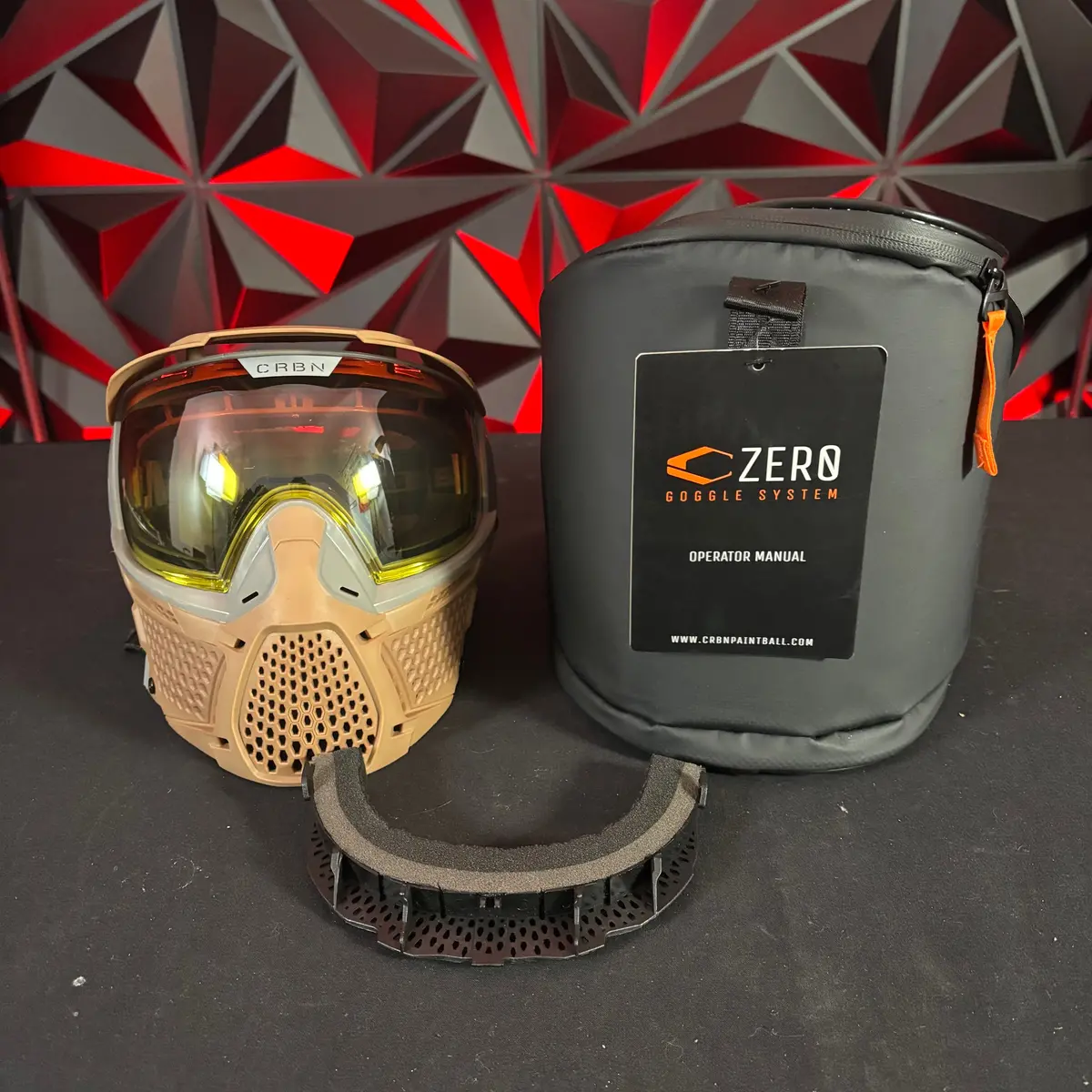 Used Carbon Zero Pro More Coverage Paintball Mask - Grey/Tan 1
