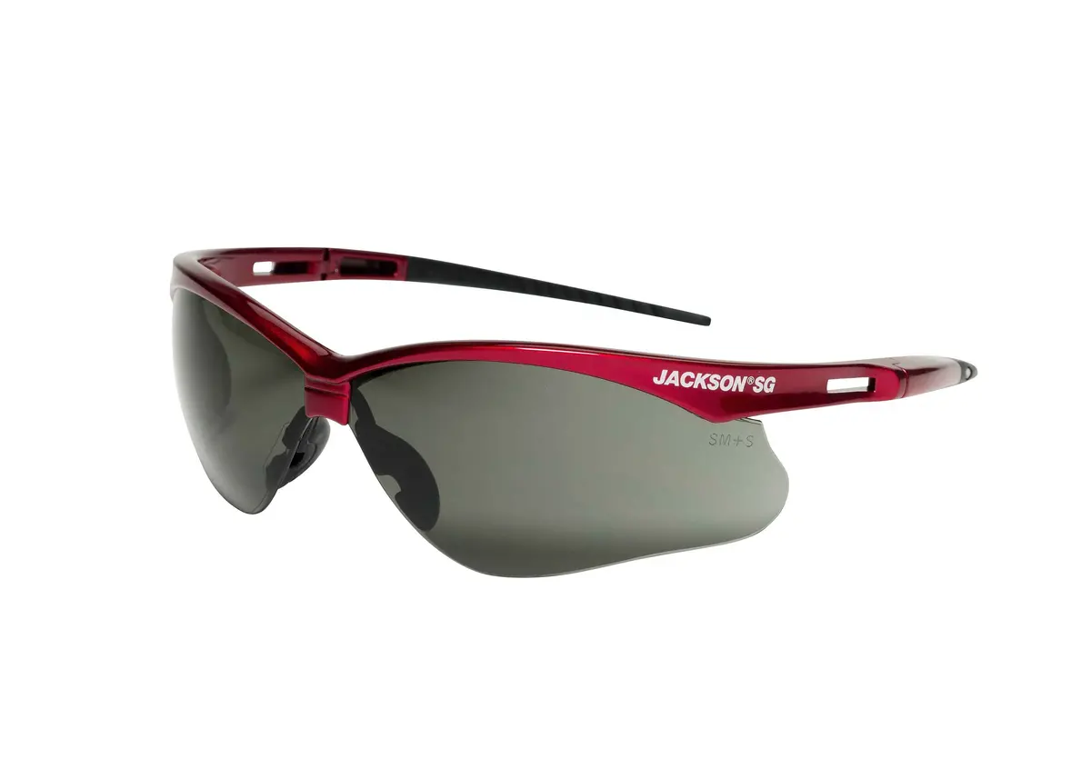 Safety Glasses - Red Frame / Smoke Lens 1