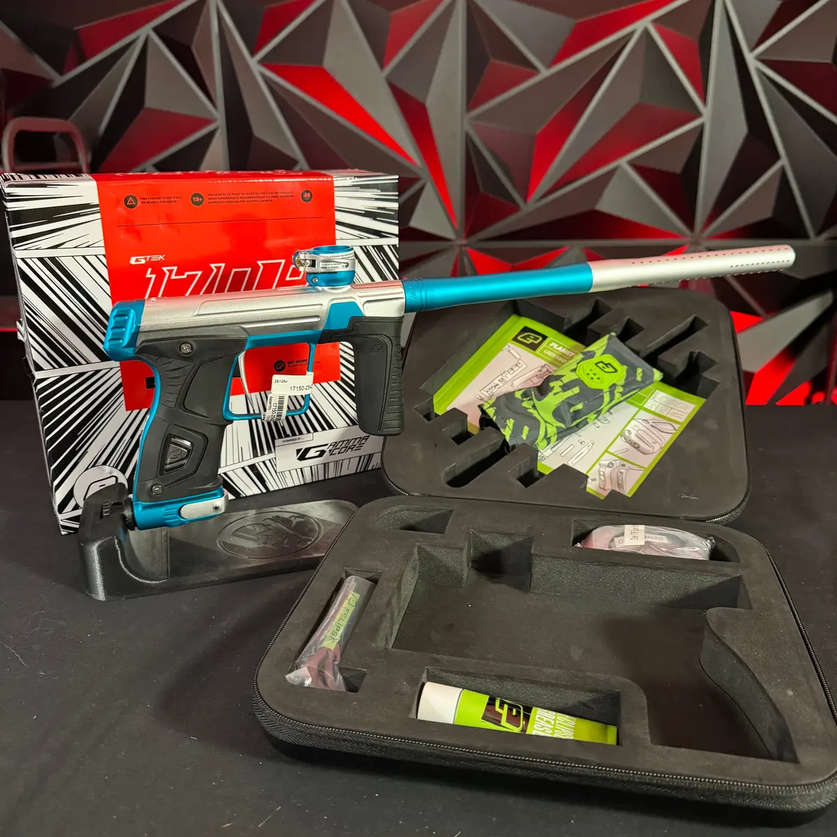 Planet Eclipse Gtek 170R Paintball Gun - Silver/Teal (New; Discontinued Model) 1