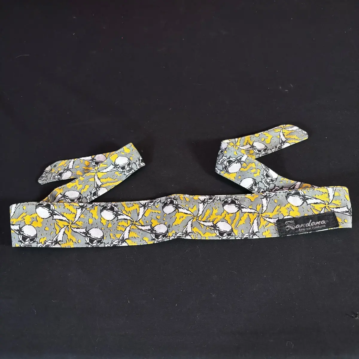 Used Sandana "Flying Skull" Paintball Headband - Yellow/Grey 1