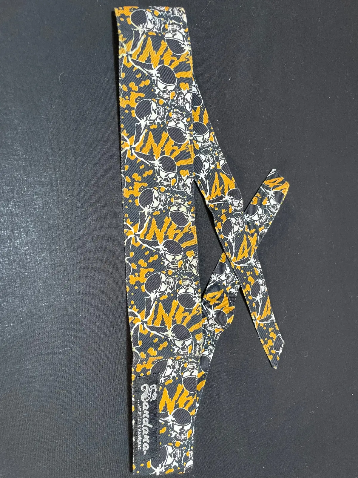 Used Sandana "Flying Skulls" Headband - Yellow/Black 1