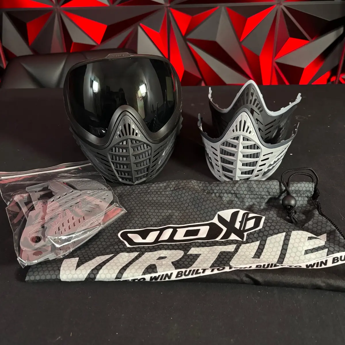 Used *Display* Virtue Vio X6 Paintball Mask - Black Storm 1