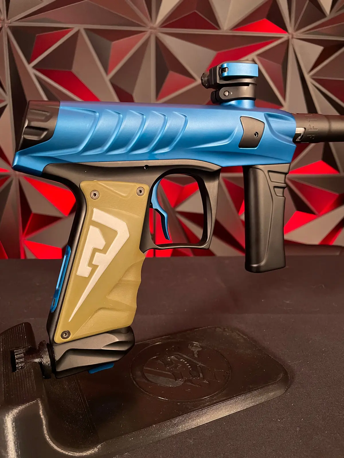 Used Field One Force Paintball Gun - Dust Blue / Black W/ Black Out Kit 1