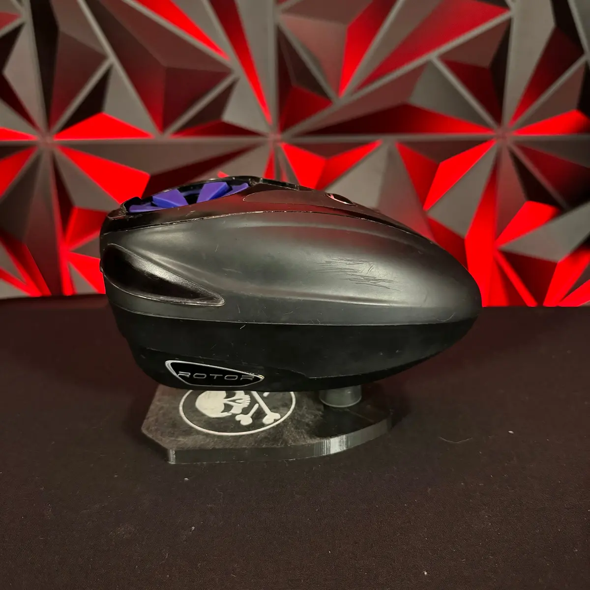 Used Dye Rotor Paintball Loader - Black W/Blue Exalt Speed Feed 1
