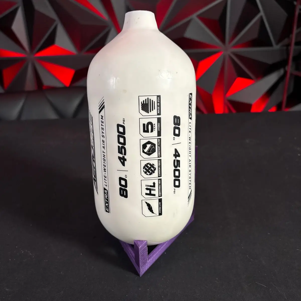 Used Hk Army 68/4500 Areolite Paintball Tank - White/Black 1