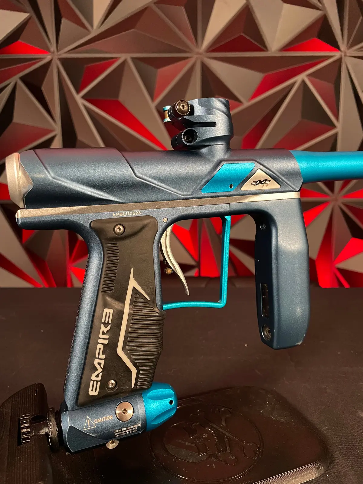 Used Empire Axe Pro Paintball Gun - Blue/Silver W/ Redline Board 1