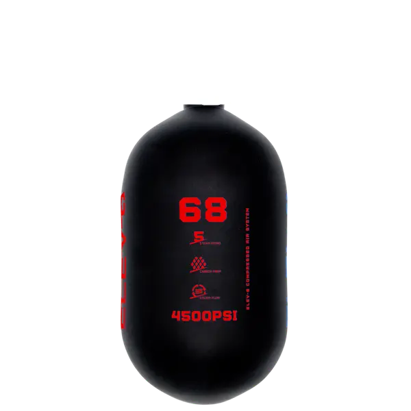 Elev-8 68Ci/4500Psi Air Tank Bottle Only - Matte Black/Red Elev-8 Logo 1