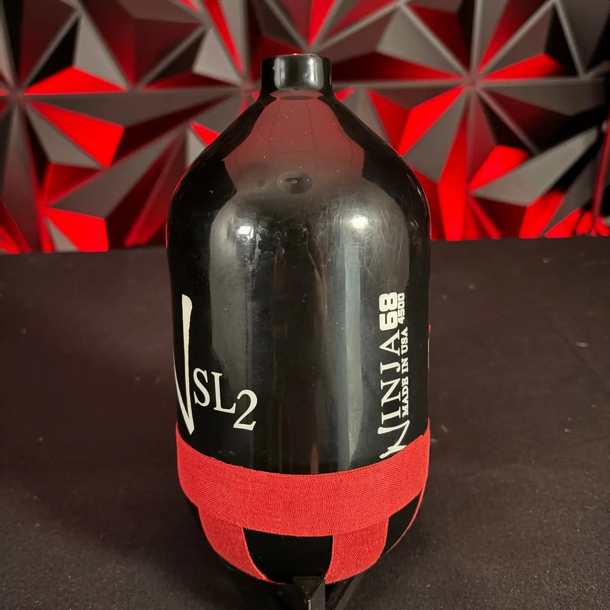 Used Ninja Sl2 68/4500 Paintball Tank - Black W/ White *Bottle Only* 1