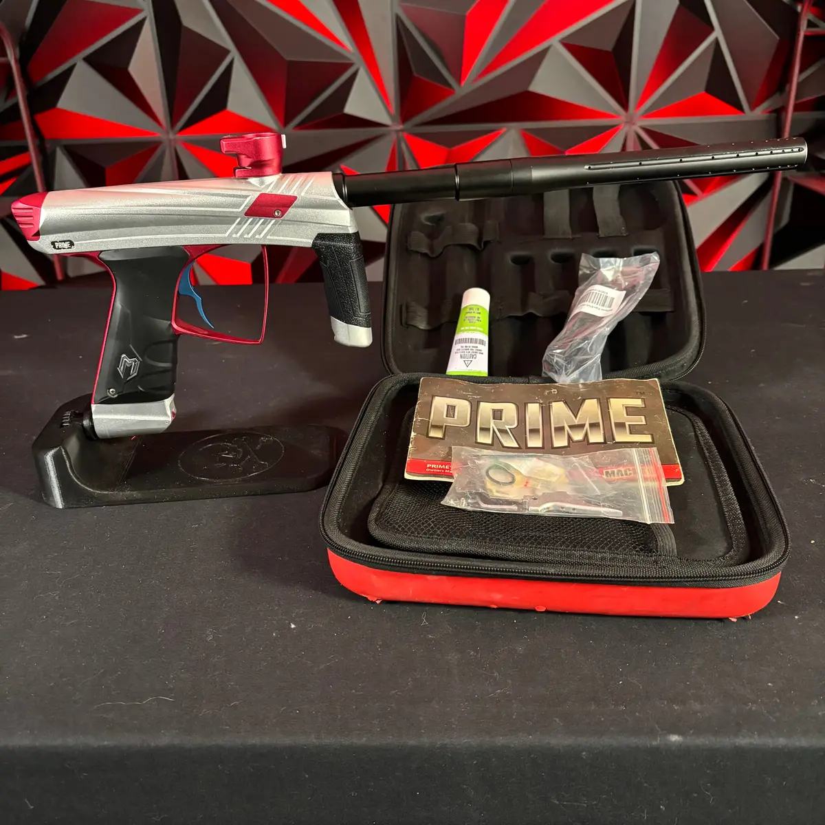 Used Macdev Prime Xts Paintball Gun - Silver/Red 1