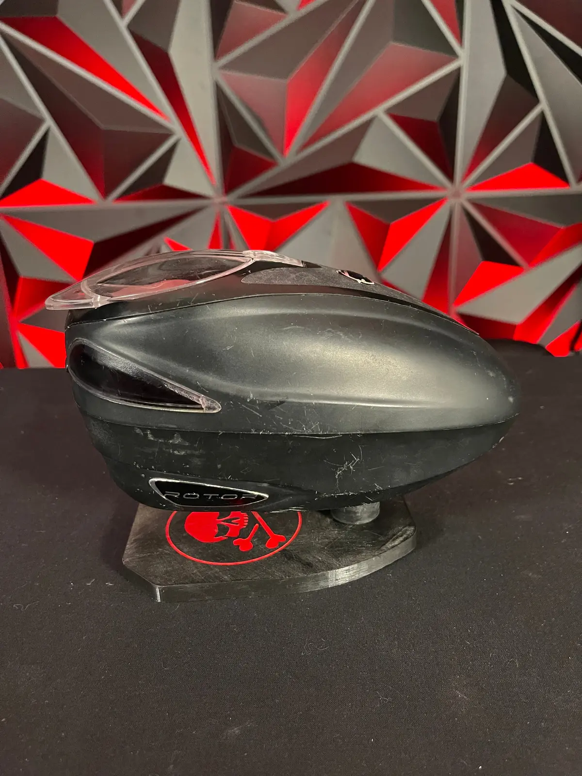 Used Dye Rotor (Original Rotor) Paintball Loader - Black W/ Rain Lid 1