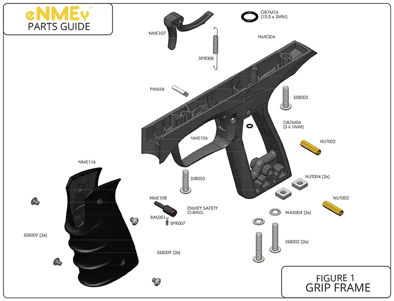 Gog Enmey Grip Frame Complete Replacement Part List. Pick The Part You Need! 1