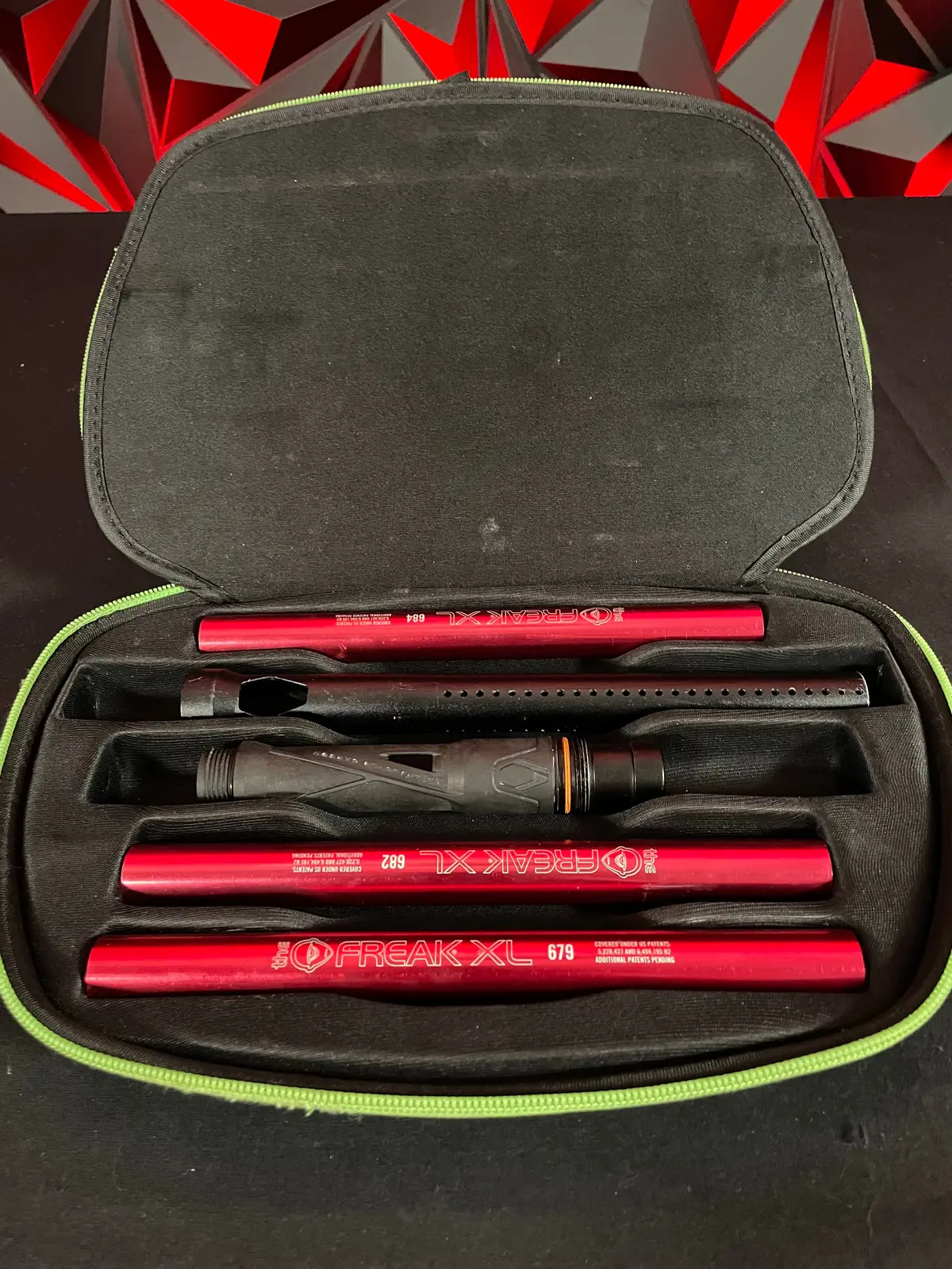 Used Freak Xl Boremaster Kit - Aluminum - Blood Red - Carbon Ic Barrel - Black - Autococker Threaded 1