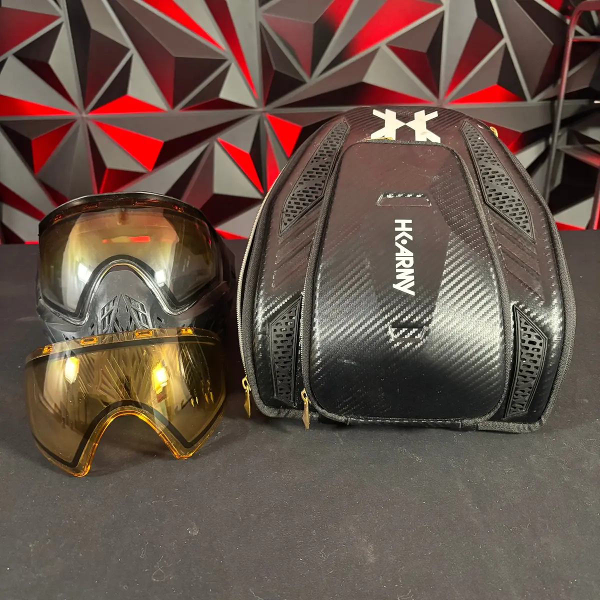 Used Virtue/Bunkerkings Vio/Cmd Mask - Pitch Black W/ Hk Carrying Case 1