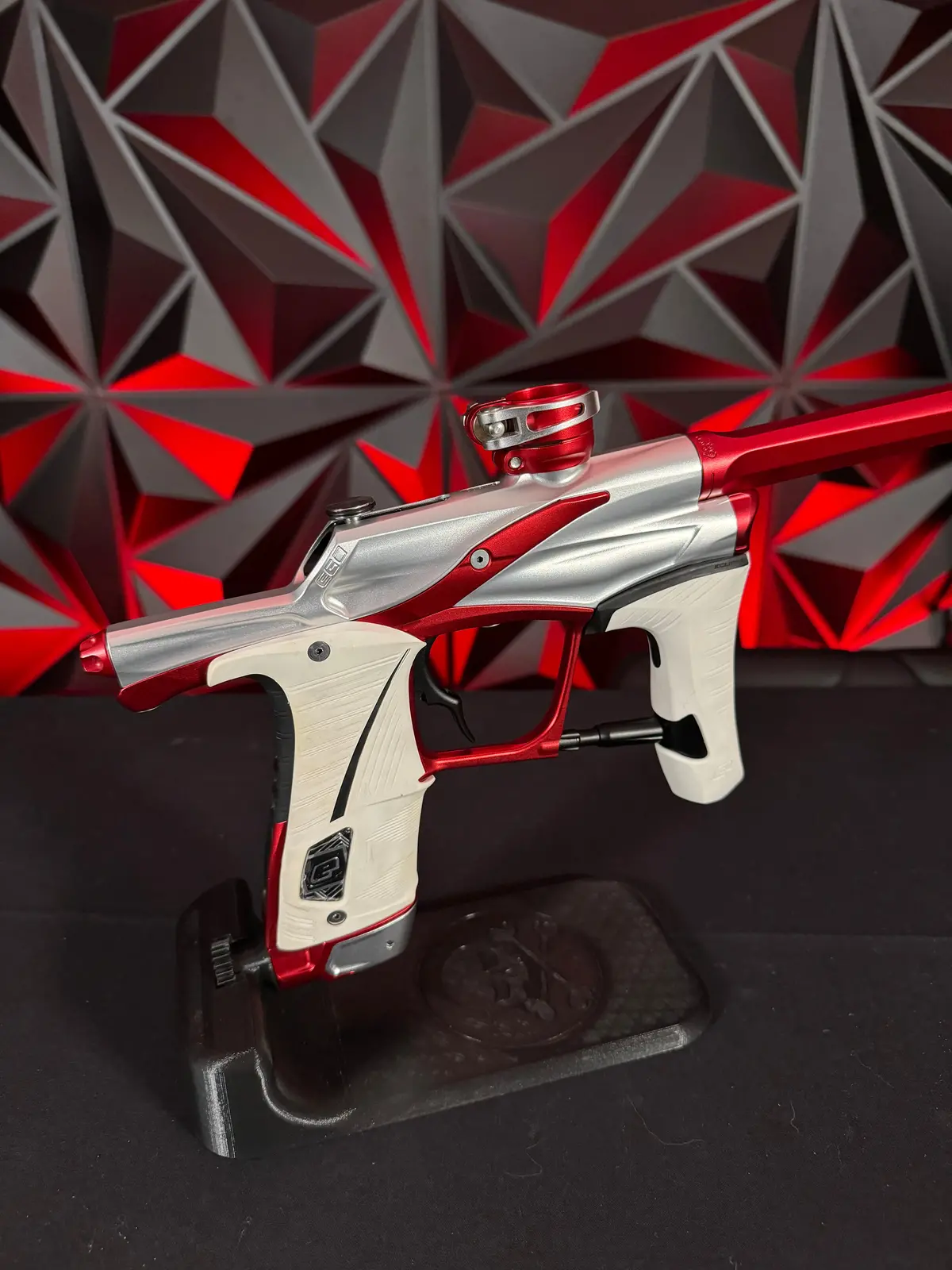 Used Planet Eclipse Ego Lv1.5 Paintball Gun - Silver/Red W/ Deuce Trigger 1
