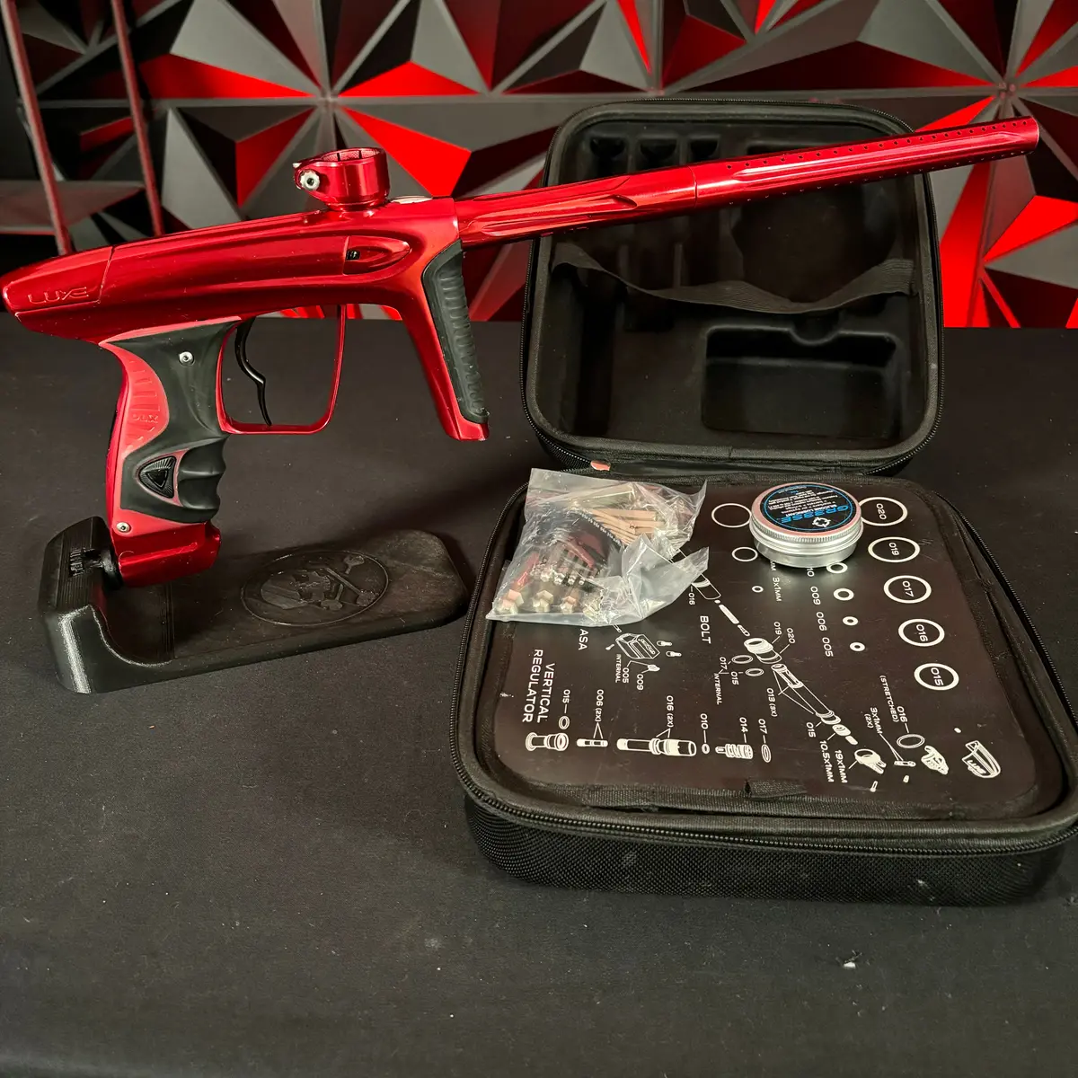 Used Dlx Luxe Ice Paintball Gun - Polished Red W/Deuce Trigger 1