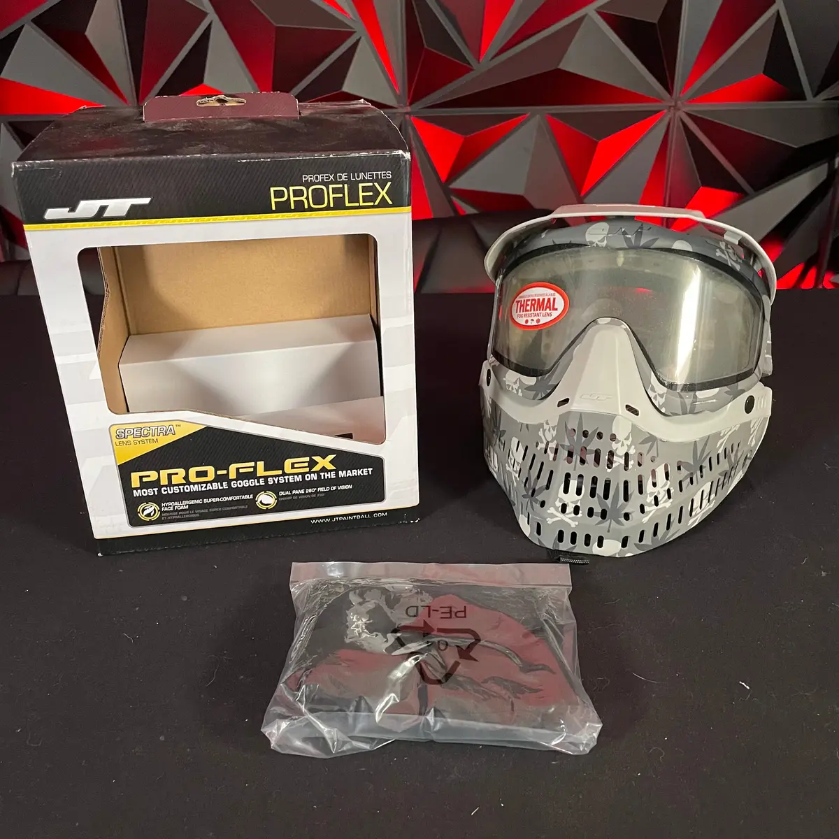 Used Jt Proflex Paintball Mask - Le Live Long W/Clear Lens And Soft Goggle Bag 1