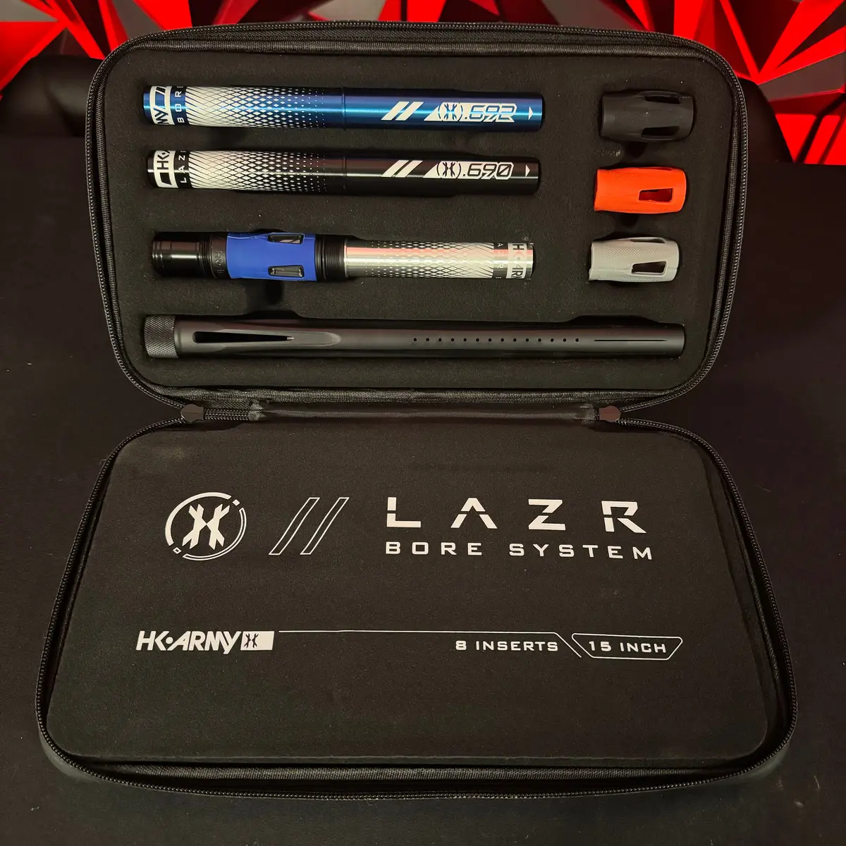 Used Hk Army Lazr Barrel Kit - Dust Black - Autococker Threaded - Colored Inserts 1