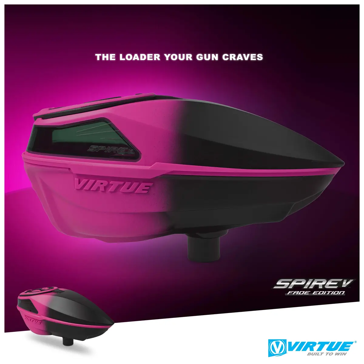 Virtue Spire 5 Paintball Loader - Pink Black Fade 1