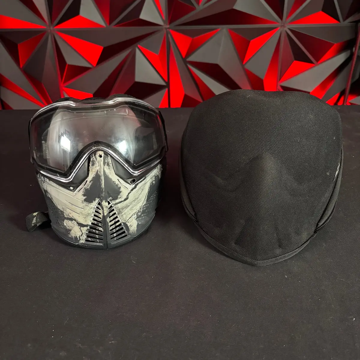 Used Infamous Push Paintball Goggle - White Skull 1