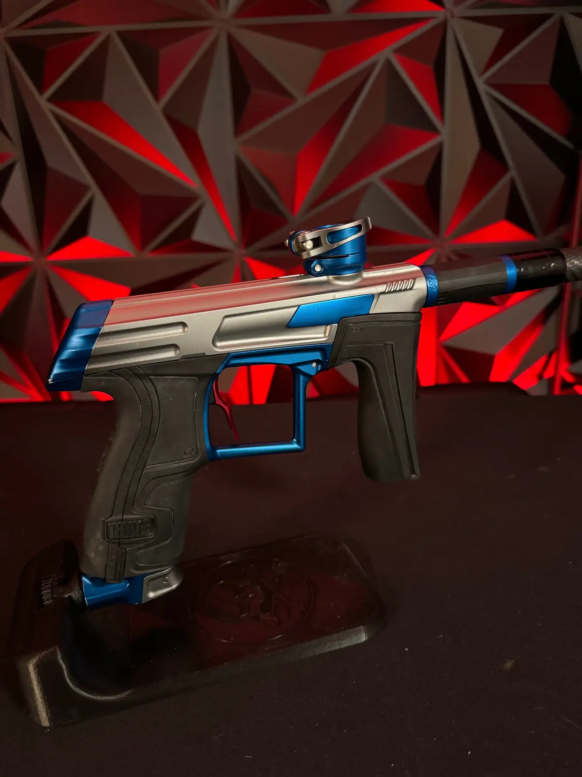 Used Planet Eclipse Cs1.5 Paintball Gun - Grey/Blue W/ Infamous Deuce Trigger And Iv Core 1