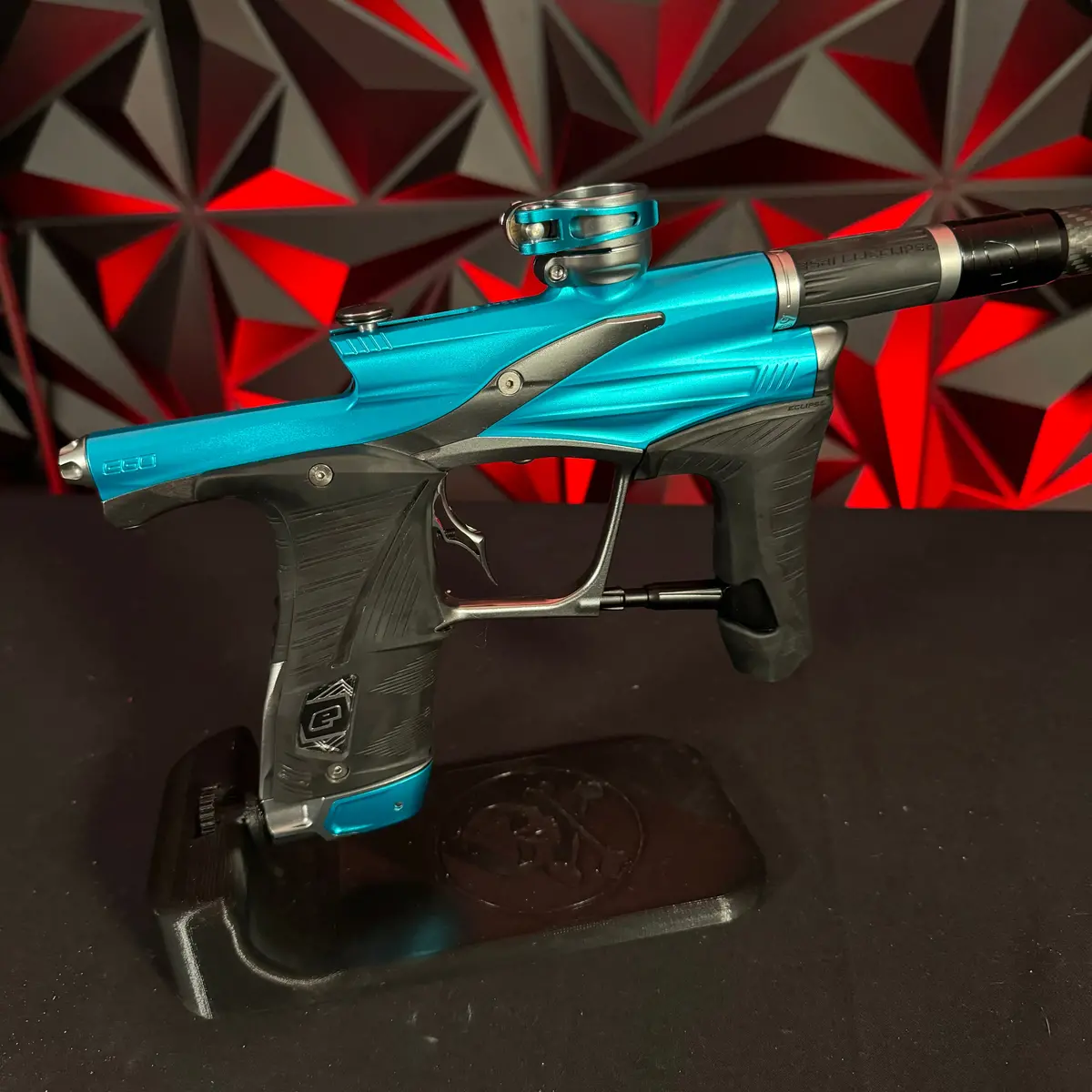 Used Planet Eclipse Lv1.6 Paintball Gun - Zircon (Teal / Grey) W/ Infamous Deuce Trigger 1