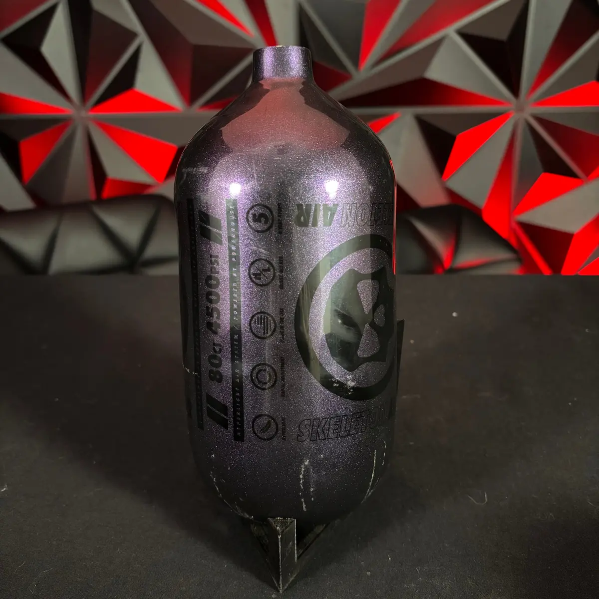 Used Infamous 80/4500 Skeleton Air Paintball Tank - Black Cherry 1
