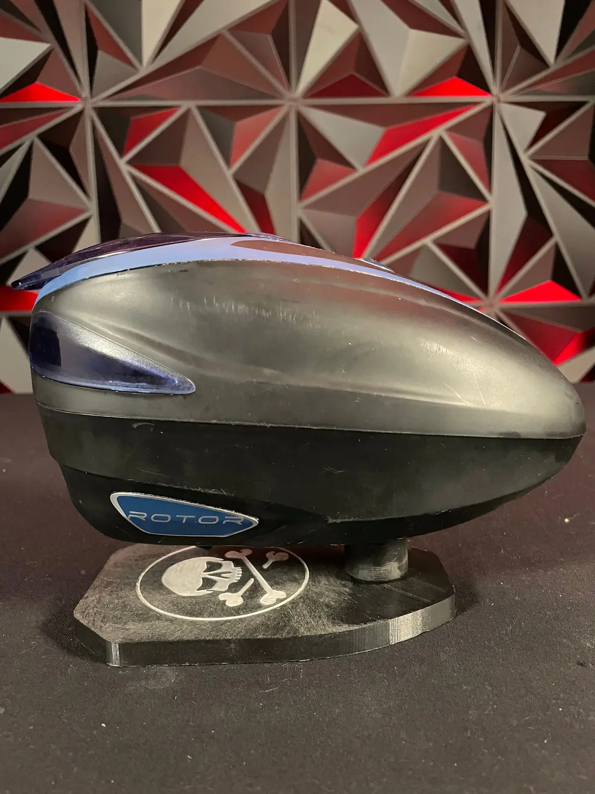 Used Dye Rotor Paintball Loader - Black/Blue W/ Rain Lid 1