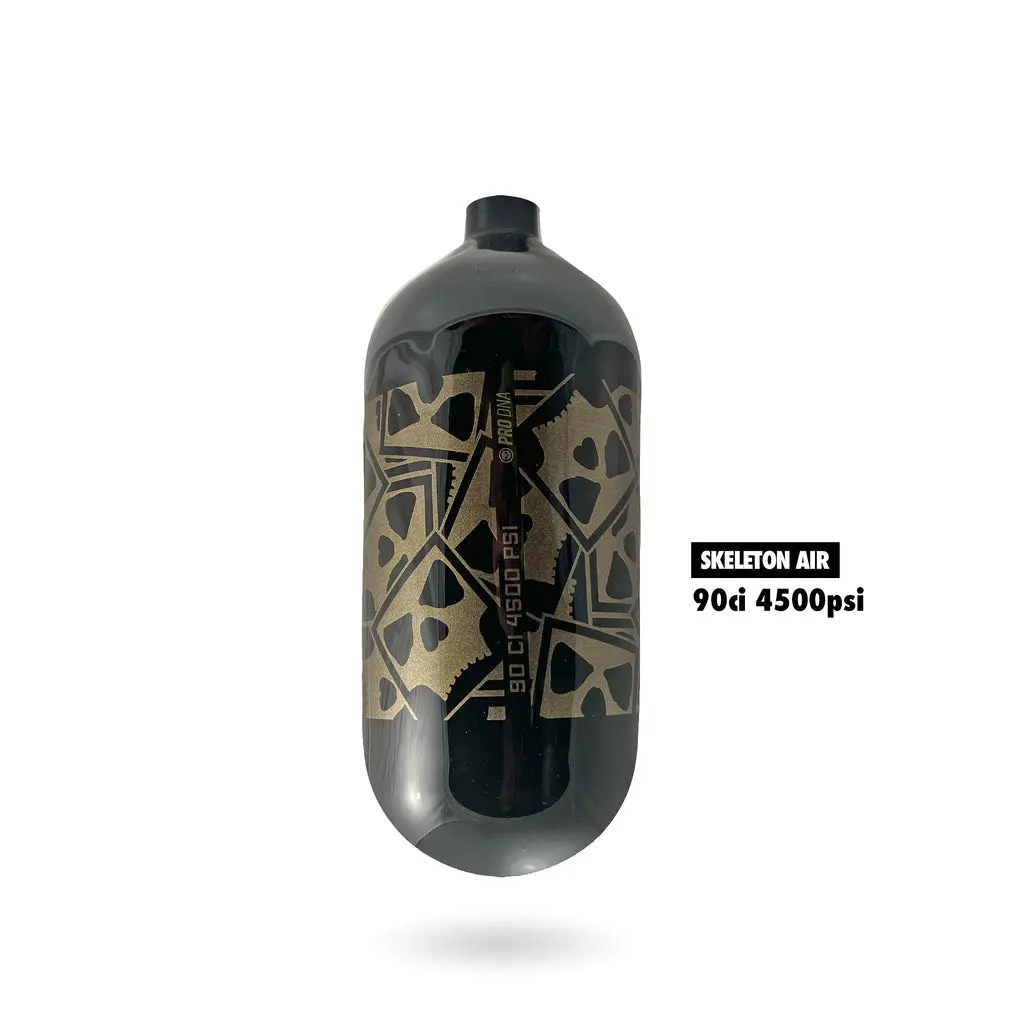 Infamous Hyperlight "Skull Ao Series" Paintball Tank Bottle Only - Black/Gold - 90/4500 Psi 1