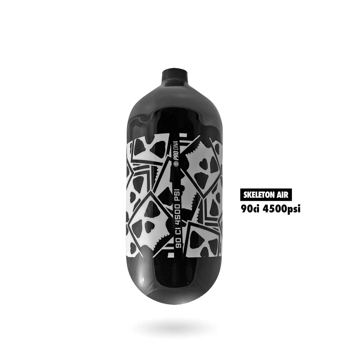 Infamous Hyperlight "Skull Ao Series" Paintball Tank Bottle Only - Black / White - 90/4500 Psi 1