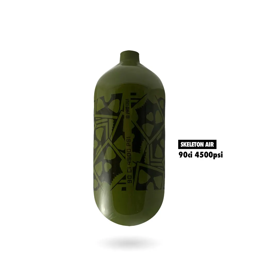 Infamous Hyperlight "Skull Ao Series" Paintball Tank Bottle Only - Olive/Olive - 90/4500 Psi 1