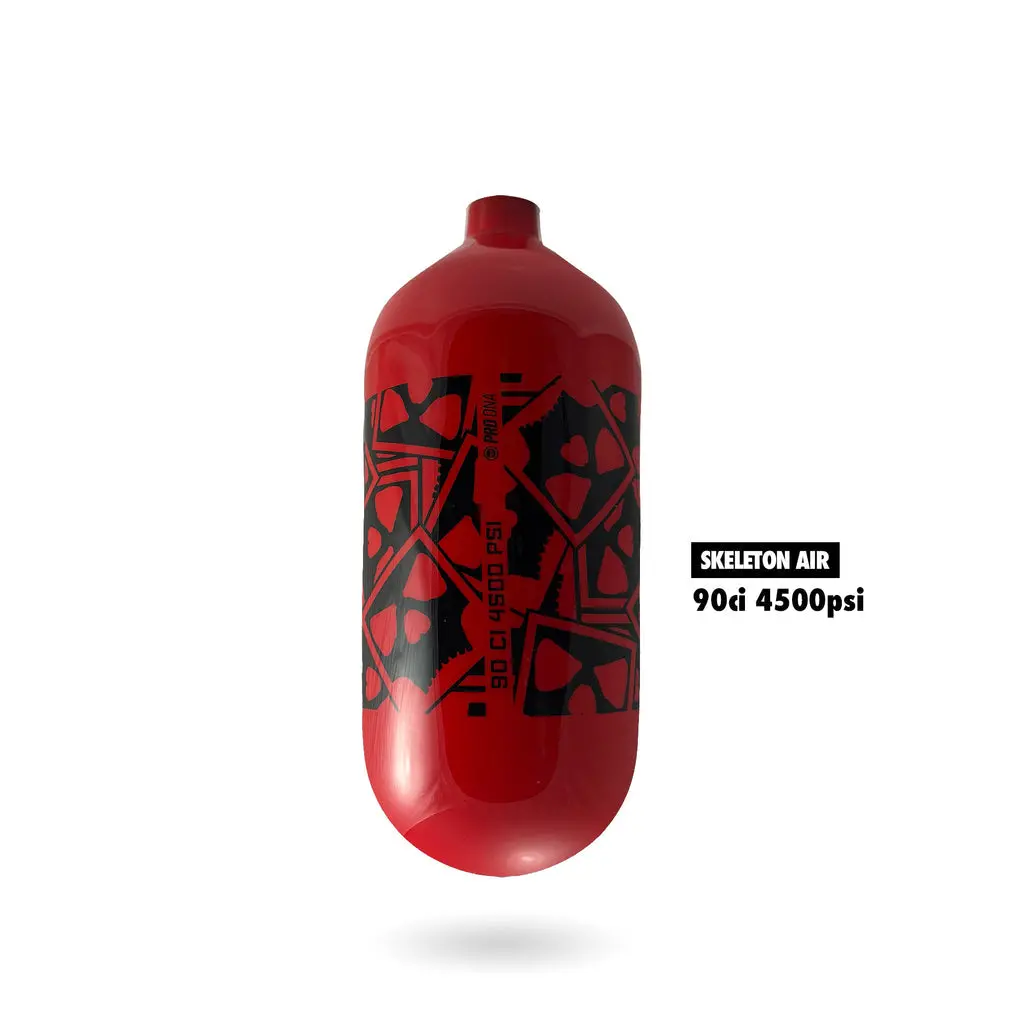 Infamous Hyperlight "Skull Ao Series" Paintball Tank Bottle Only - Red/Black - 90/4500 Psi 1