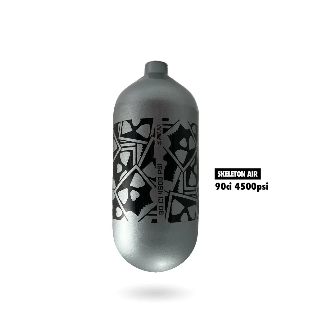 Infamous Hyperlight "Skull Ao Series" Paintball Tank Bottle Only - Silver/Black - 90/4500 Psi 1