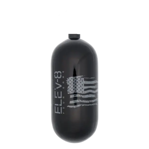 Elev-8 90Ci/4500Psi Air Tank Bottle Only - Gloss Black/Pewter Flag 1
