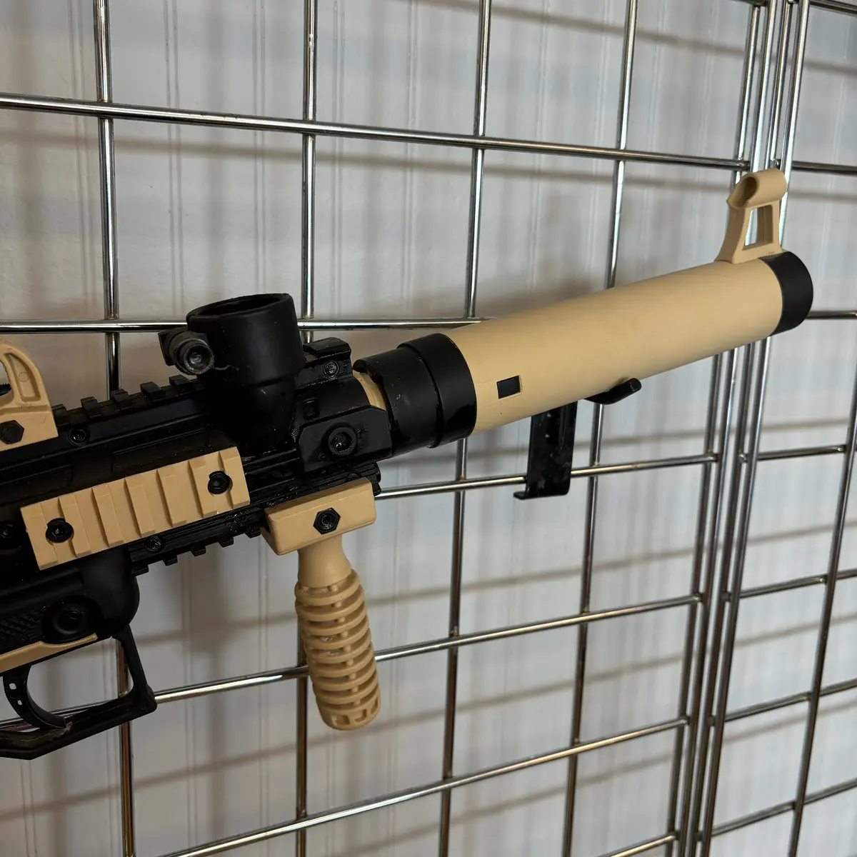 Used Tippmann Cronus Tactical Paintball Gun - Tan W/Gxg Gravity Fed Hopper 1