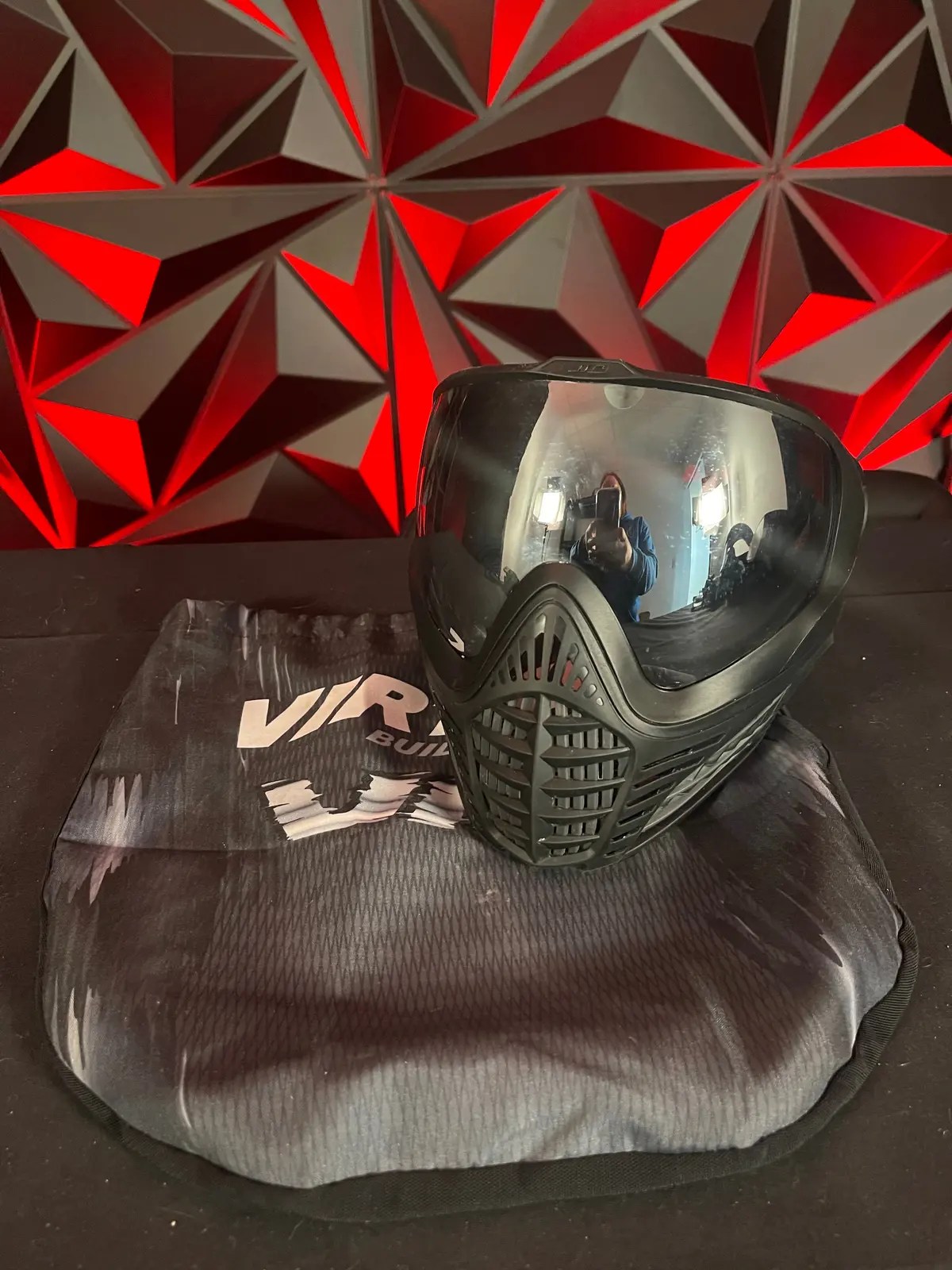 Used Virtue Vio Contour 2 Paintball Mask - Black W/Soft Goggle Bag 1