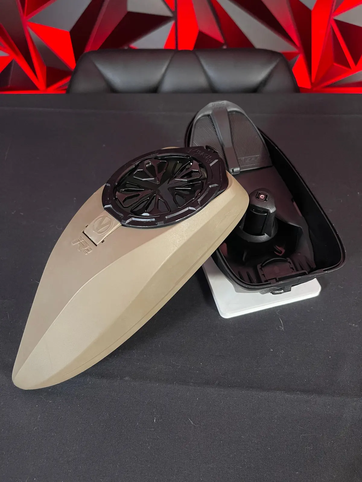 Used Virtue Spire Ir2 Paintball Loader - Fde/Black W/Hk Army Evo Speedfeed And Spring Ramp 1