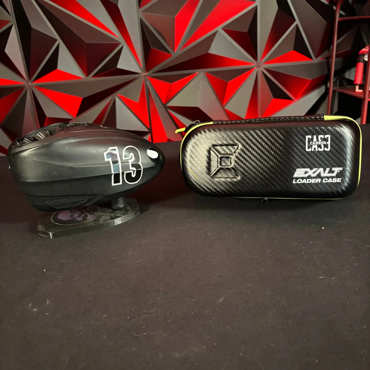 Used Dye Ltr Paintball Loader - Black W/ Speedfeed & Exalt Loader Case 1