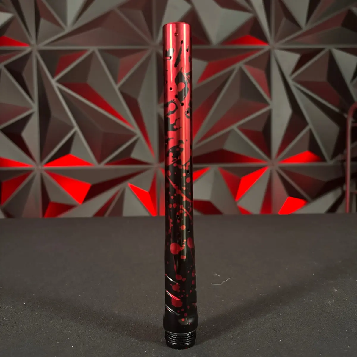 Used Planet Eclipse S63 Barrel Tip - Custom Anno Polished Black/Red Splash 1