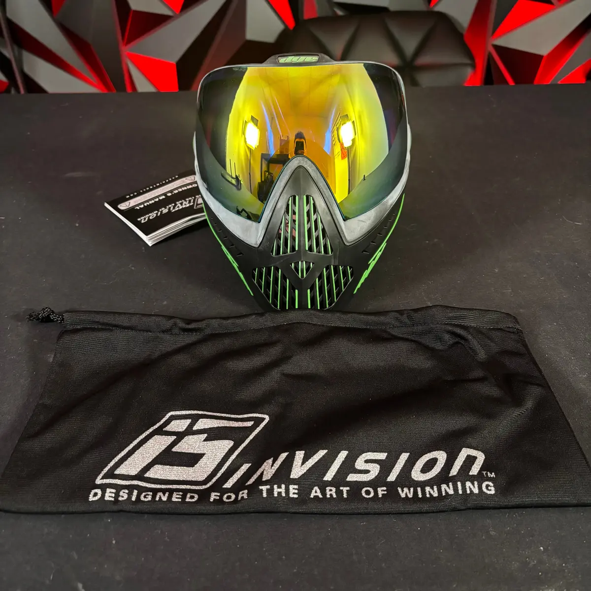 Used Dye I5 Paintball Goggle - Emerald W/ Goggle Bag 1