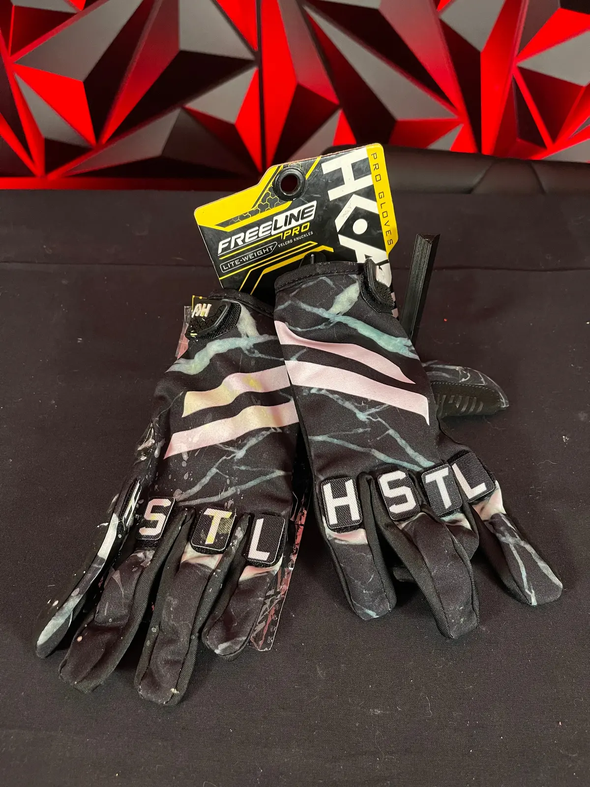 Used Hk Army Knucklez Freeline Pro Gloves - Marble - Large 1