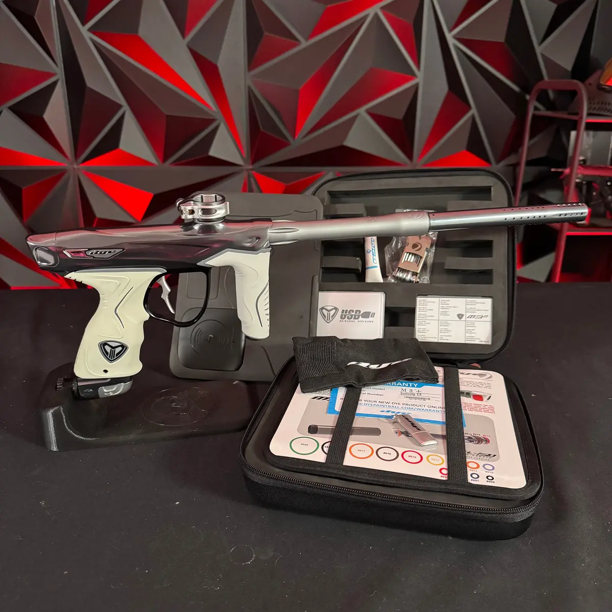 Used Dye M3+ Paintball Gun - Battleship 2.0 W/Mosair Board And Grey Grips 1
