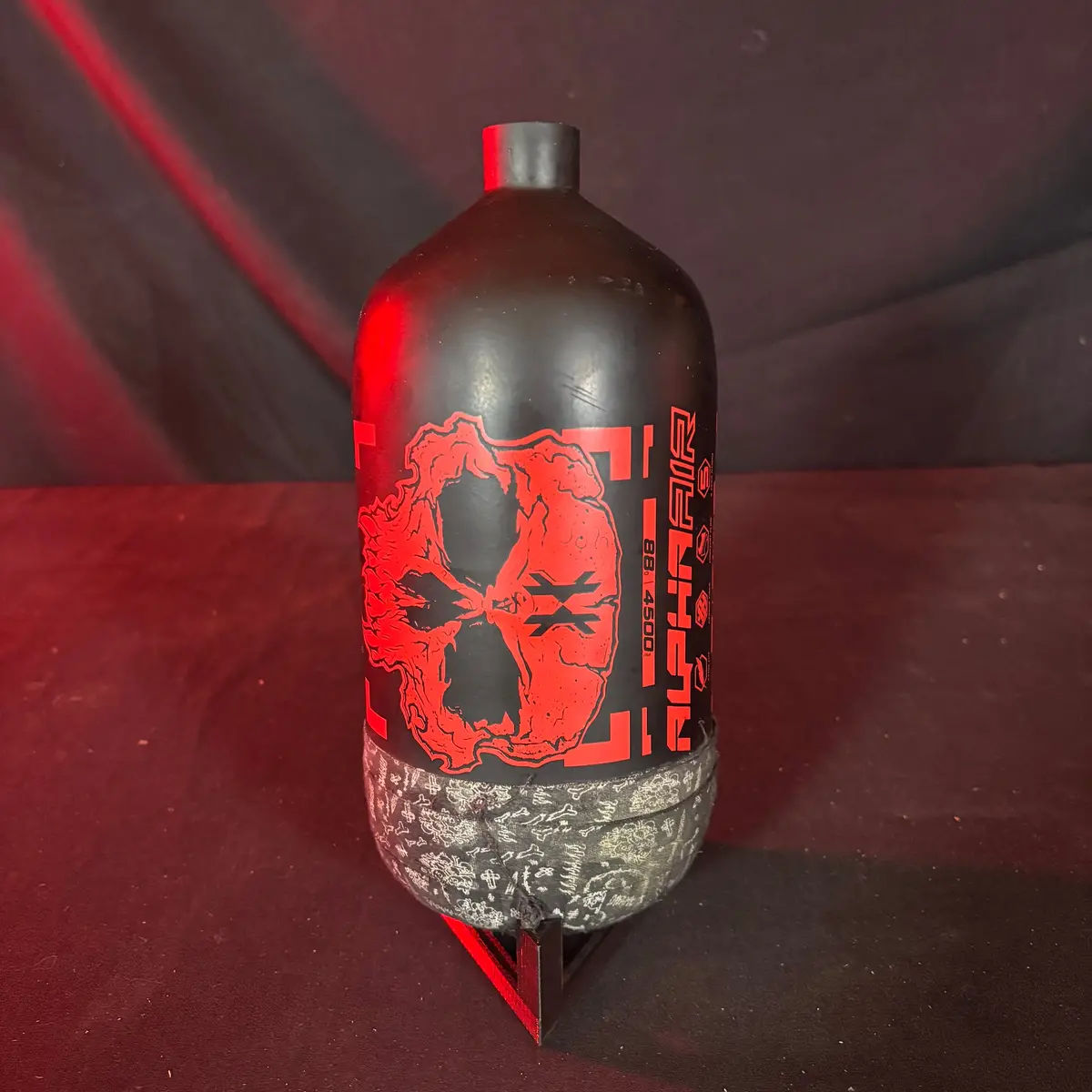 Used Hk Army Alpha Air 88/4500 Paintball Tank - Black/ Red *Bottle Only* 1
