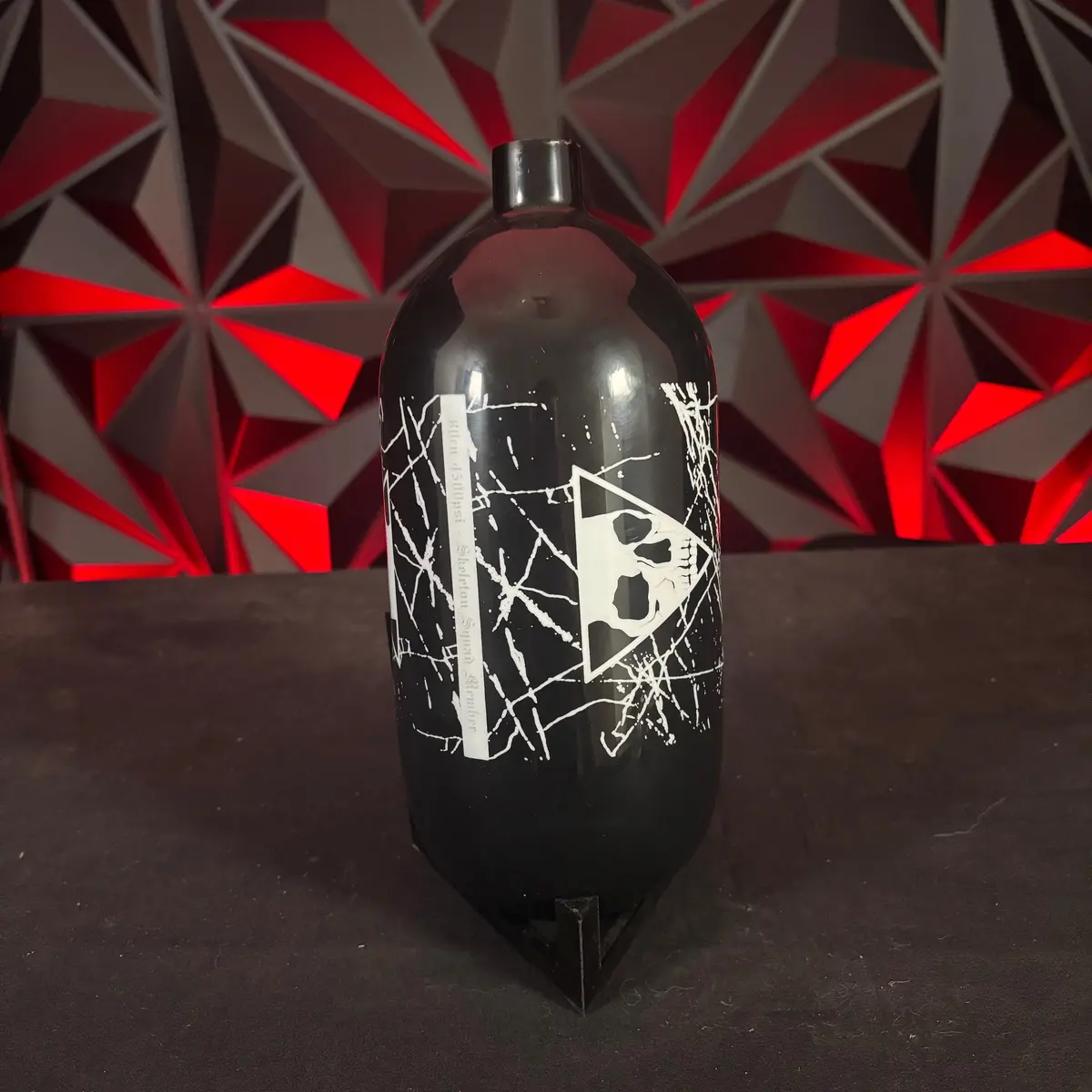 Used Infamous Skeleton Air 80/4500 Paintball Tank - Black/White * Bottle Only * 1