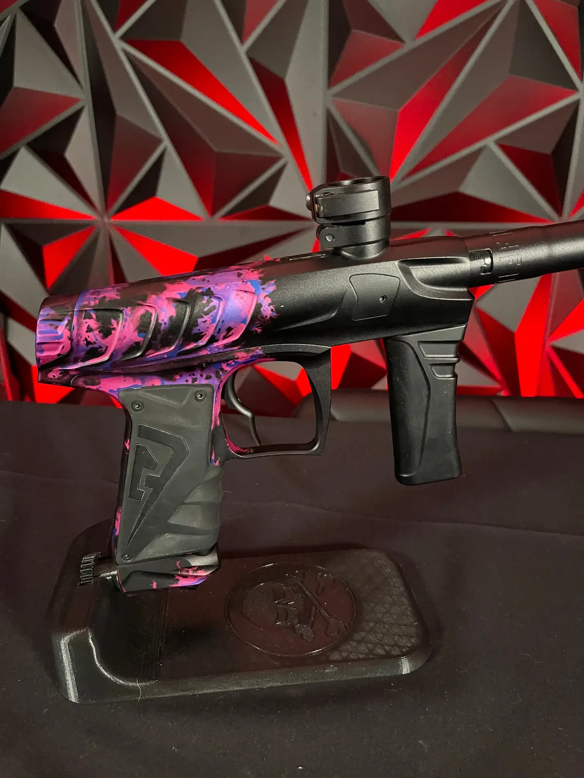 Used Field One Force Paintball Gun - Acid Wash Pink W/ Deuce Trigger & 3 Inserts 1